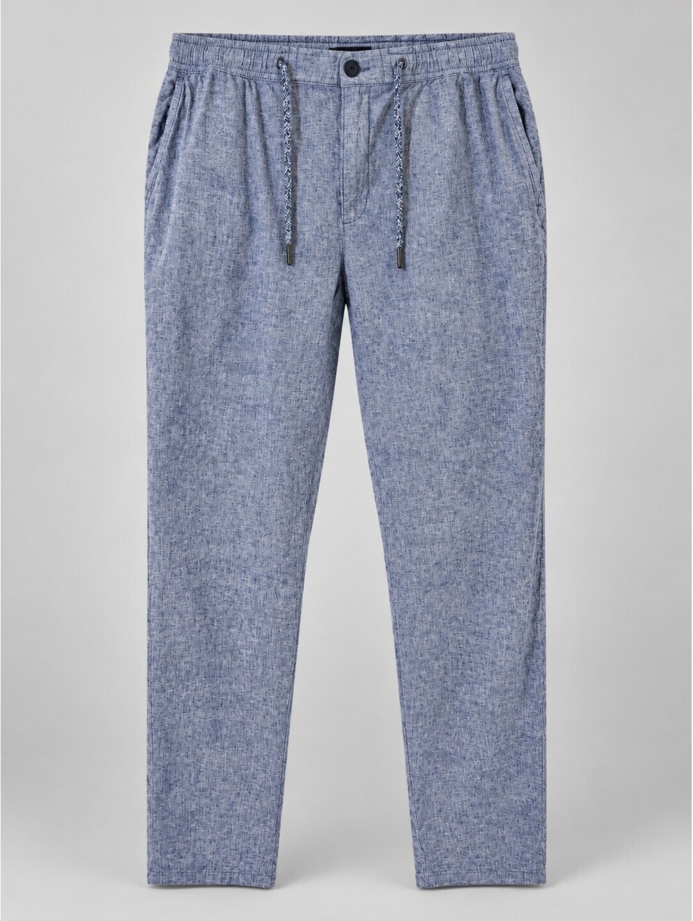Nordstrom Men’s Slim Fit Linen Cotton Drawstring Pants Blue Size L